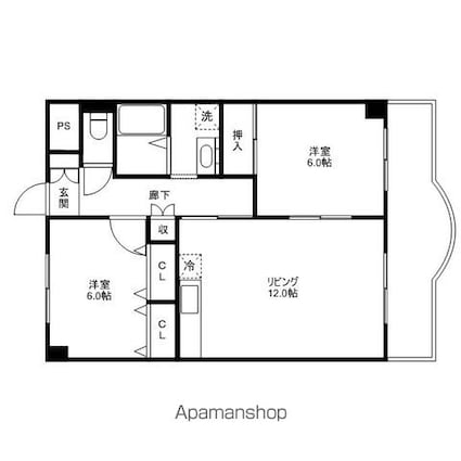 ロイヤルヒル守山[2LDK/58.5m2]の間取図