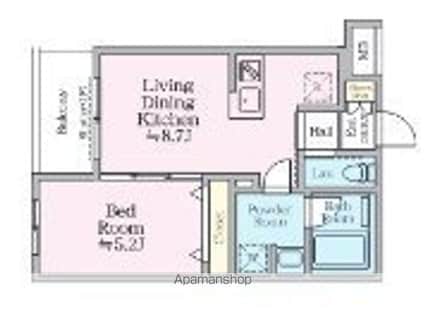 アイルグランデ赤羽[1LDK/34.17m2]の間取図