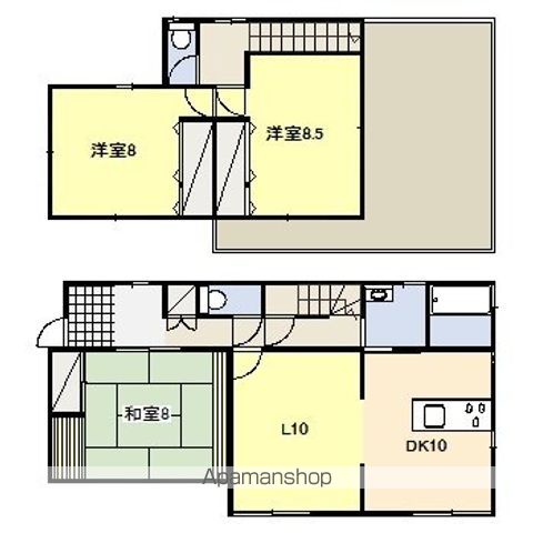 湘南新宿ライン高海 平塚駅 徒歩4分 2階建 築50年の間取り写真
