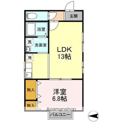 メゾンしみず[1LDK/45.67m2]の間取図