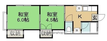 コーポ岩崎[2K/29.84m2]の間取図