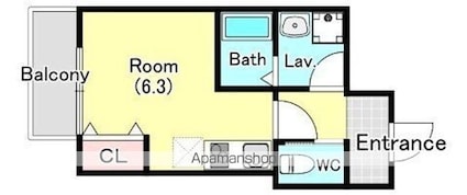 シャルコートＳＯＧＡ[1DK/29.69m2]の間取図