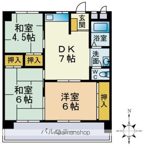 【福岡市東区三苫のマンションの間取り】