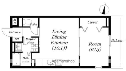 Ｎｅｗ　Ｍａｉｓｏｎ　ＭＡＴ[1LDK/39.64m2]の間取図
