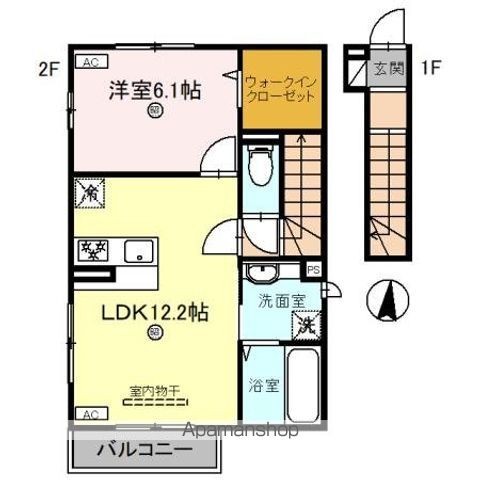 【和歌山市栄谷のアパートの間取り】