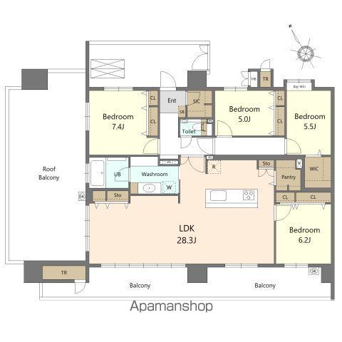 S−RESIDENCE愛宕SOUTHの間取り写真