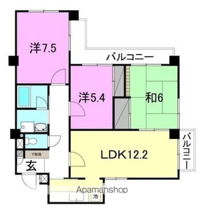 ロイヤルメゾン岩崎町[3LDK/78.89m2]の間取図