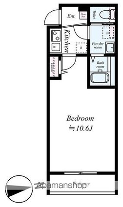 ＧＲＡＤＵＳ拝島[1K/28.18m2]の間取図