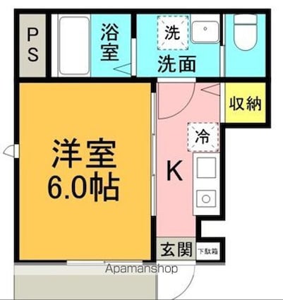 ベレガンス松戸Ⅵ[1K/20.67m2]の間取図
