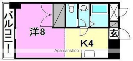 ウエストビル松山[1DK/25.92m2]の間取図