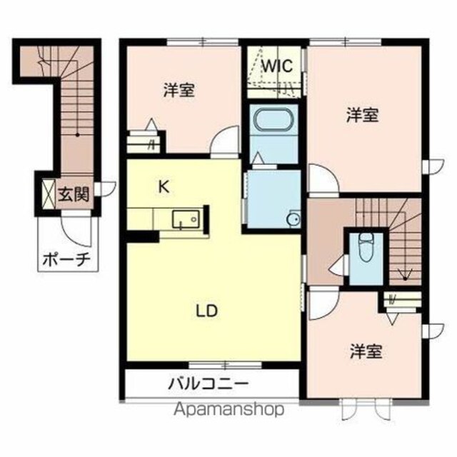 和歌山県和歌山市秋葉町[3LDK/73.69m2]の間取図