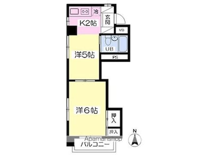千舟第一マンション[1DK/25.38m2]の間取図