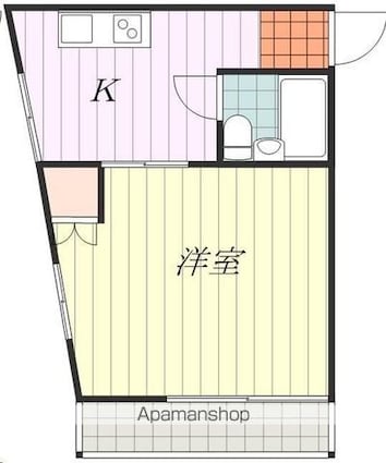ハイツリー枝松[1K/24.5m2]の間取図