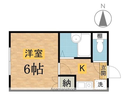 サンセリテパートⅠ[1K/17.6m2]の間取図