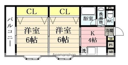 宮城県仙台市青葉区柏木１丁目[2K/37.08m2]の間取図