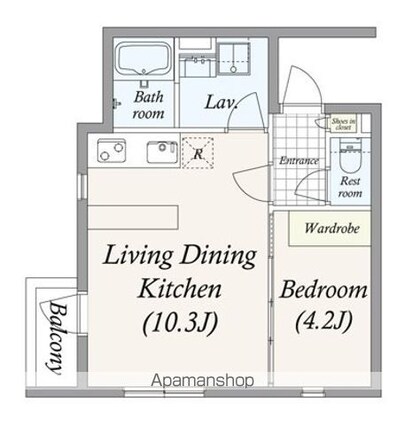 ＧＲＡＮ　ＰＡＳＥＯ　池尻大橋[1LDK/33.16m2]の間取図
