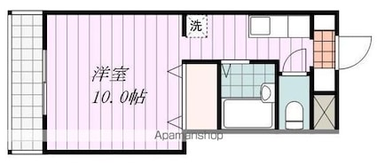 グリーンハイツＭＩＣＨＩ２[1K/28.39m2]の間取図