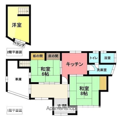 栗原町日野貸家[3K/88.84m2]の間取図