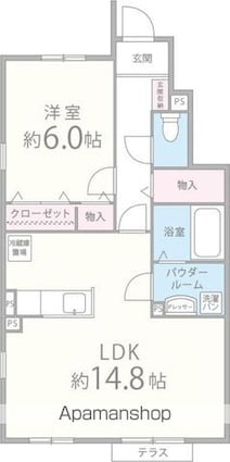 ラフィネシャトー[1LDK/49.9m2]の間取図