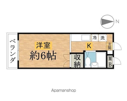 シャーリーハイツ[1R/17m2]の間取図