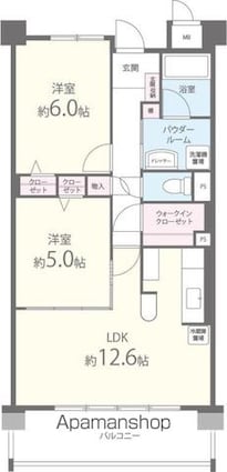チャム[2LDK/55.81m2]の間取図