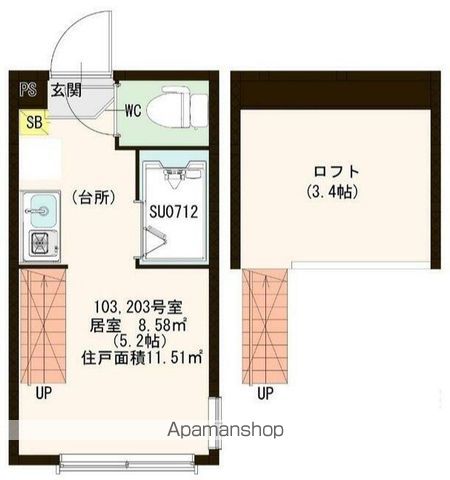 ハーモニーテラス塚越Ⅱの間取り