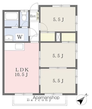 コーポ加藤[3LDK/54.6m2]の間取図