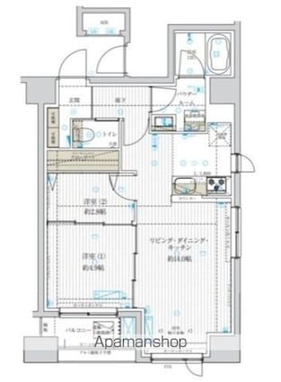 アスブルーム奥浅草[2LDK/50.96m2]の間取図