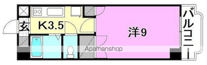 ベルメゾン古川１[1K/26.6m2]の間取図