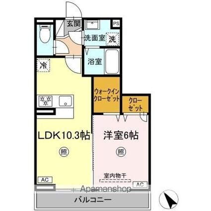 ＤーＲＯＯＭ柊[1LDK/40.18m2]の間取図