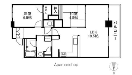 ザ・草津タワー[2LDK/66.8m2]の間取図