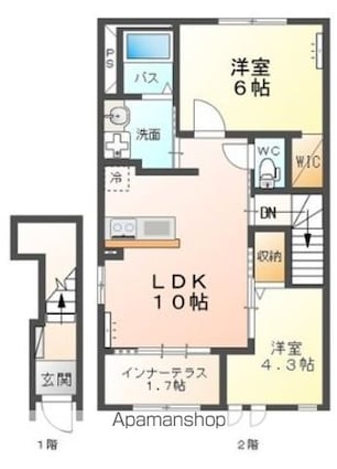 ＡｍｂｉｔｉｏｎⅢ[2LDK/53.9m2]の間取図