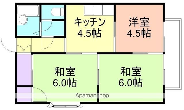 セジュール三浦[3DK/51.59m2]の間取図