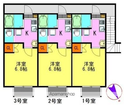アーバンヒルズ柏[1K/20.77m2]の間取図