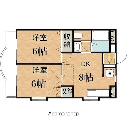 コーネンコーポ・２[2DK/43m2]の間取図