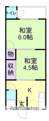 中谷住宅[2K/35m2]の間取図