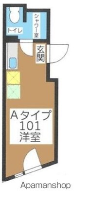カフェレジデンス阿佐ヶ谷[1R/15.89m2]の間取図