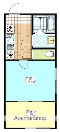 フェリチタ亀戸[2K/28.12m2]の間取図