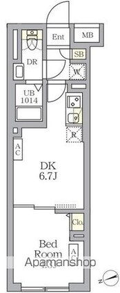 ＳＯＬＡＳＩＡ　ｒｅｓｉｄｅｎｃｅ荻窪[1DK/26.21m2]の間取図