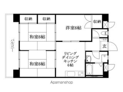 コーポ久枝[2LDK/48.6m2]の間取図