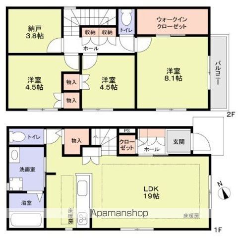 中央本線 吉祥寺駅 徒歩7分 2階建 新築の間取り写真