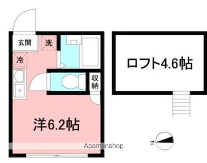 東京都立川市曙町１丁目[1R/17.68m2]の間取図