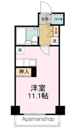 ブライトシティ柏木[1R/29.75m2]の間取図