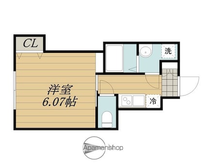 東京都立川市富士見町３丁目[1K/21.55m2]の間取図