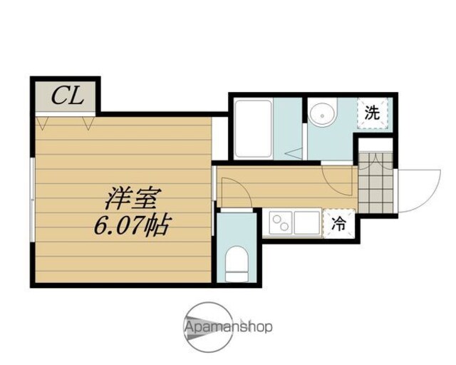 東京都立川市富士見町３丁目[1K/21.55m2]の間取図