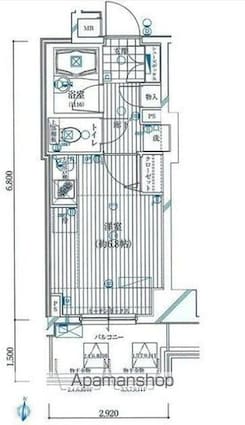 ガリシア錦糸町ステーションフロント[1R/20.2m2]の間取図