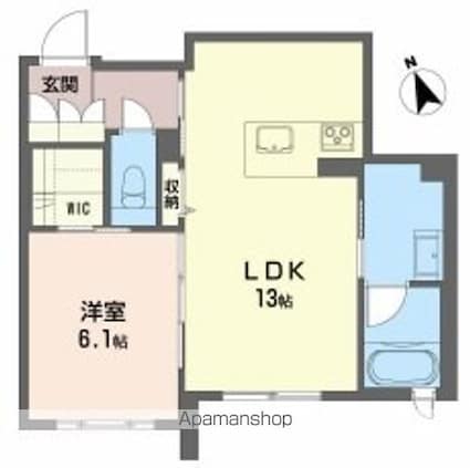 ベレオガーデンズＨＡＴＡ[1LDK/47.49m2]の間取図