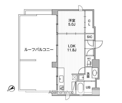 シーズンフラッツ浅草橋[1LDK/40.81m2]の間取図