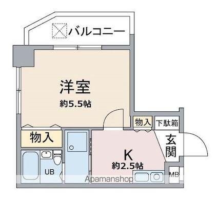 ロイヤルヒルズ西荻窪[1K/22.54m2]の間取図