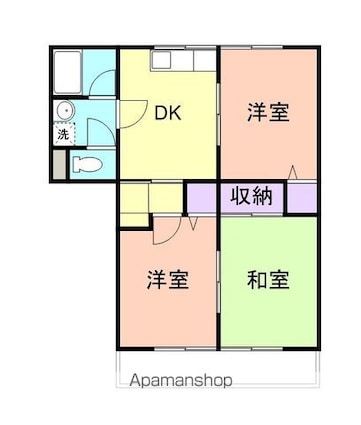 グリーンフルうちはら[3DK/49.81m2]の間取図